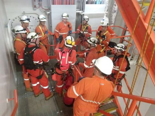 Vertech Rope Access marine class personnel with the clients operators prior to confined space entries and Marine class inspection and NDT