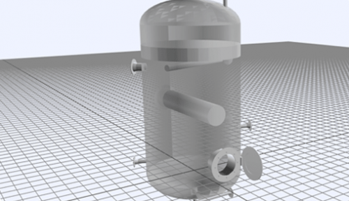 3D model of a tank created during the Front End Engineering Design.