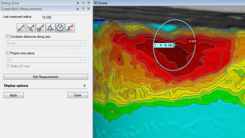 An digital twin taken through laser scans on a spool visualising areas of degradation, corrosion and material loss