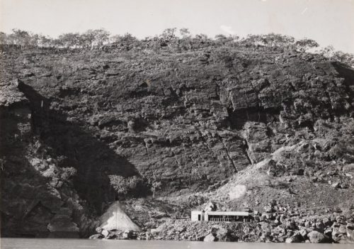 A black and white image of a small settlement on the shores of Koolan Island, taken in the early 1900s.