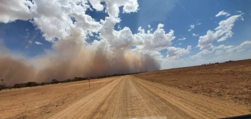 A dust storm is on the horizon.