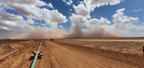 A dust storm is on the horizon.