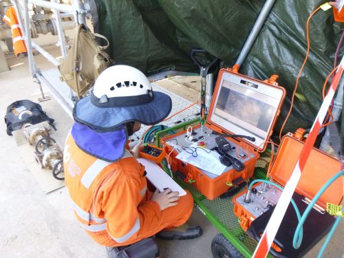 A Vertech RDVI specialist inspector is conducting remote pressure vessel inspections using the latest camera systems.