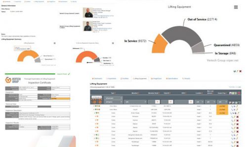 An image of the vertech lifiting equipment management system (VIIPER) outputs and liffting certificates