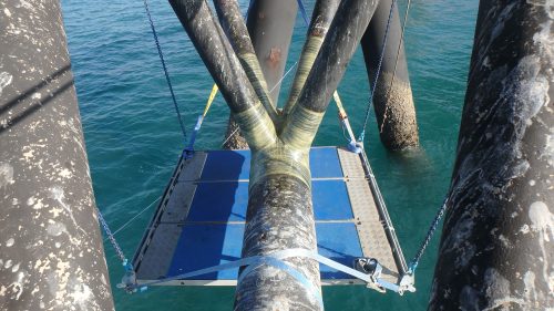 A view of the decking system from above.