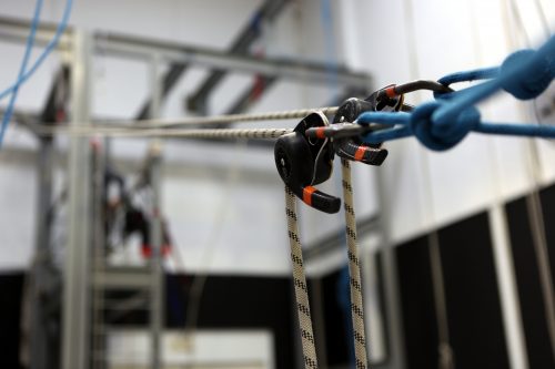 A Rope access rigging system being installed as part of a training course at our IRATA accredited rope access facility in Osborne park, western Australia