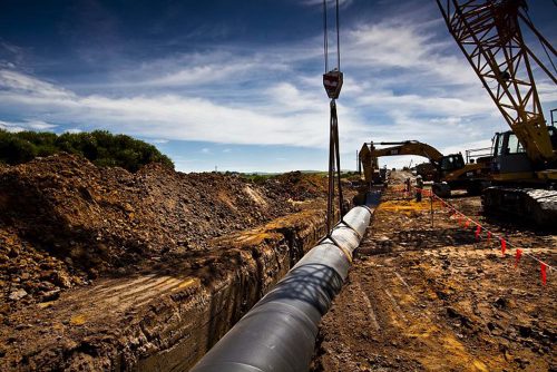 A gas pipeline being installed as part of a greenfield project in roma queensland