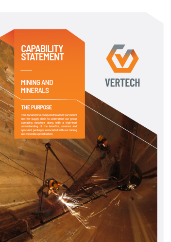 The front cover of the Mining and Minerals Capability Statement
