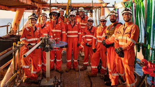 A group photo of Vertech technicians onboard the NRC.