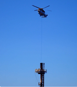 NRC HP & LP Flare tip change, helicopter lift - Vertech Group.