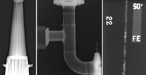 A radiographic film after conducting radiographic testing (RT) NDT on a piping spool.