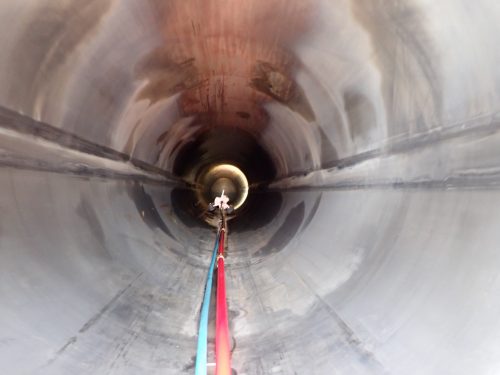 A Remote crawler system being deployed as part of an internal visual inspection (IVI) removinG the requirement for manned confined space inspection A Remote crawler system being deployed as part of an internal visual inspection (IVI) removinG the requirement for manned confined space inspection