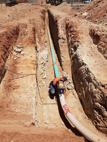 A Roma multi disciplined NDT technician conducting radiography on a pipeline in the Queensland area.