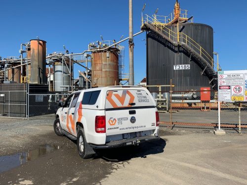 A picture of the Vertech rope access trades and Rope access NDT personnel during the Gorgon LNG construction project on Barrow island