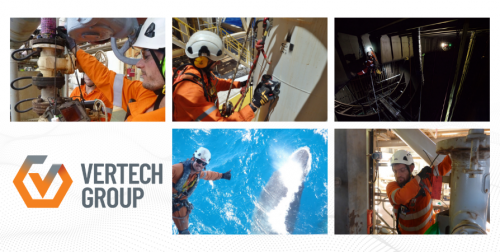 A montage of images of Ultrasonic testing on a pipe, roller probe phased array on a vessel, rope access and UAV marine tank inspection, a whale and RDVI works underway