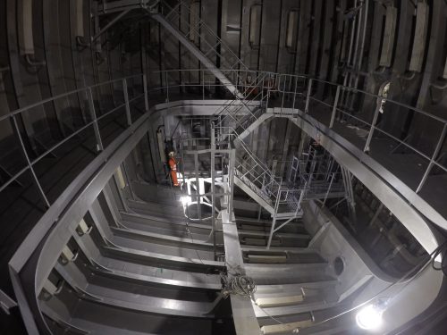 A Vertech marine class inspector is conducting baseline hull tank inspections on the Inpex CPF in South Korea.