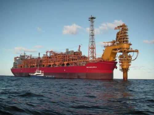 A Woodside supplied an image of the Nganhurra (NGA) FPSO at the station before decommissioning.