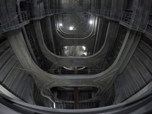 The inside hull of the offshore facility being tested.loading=