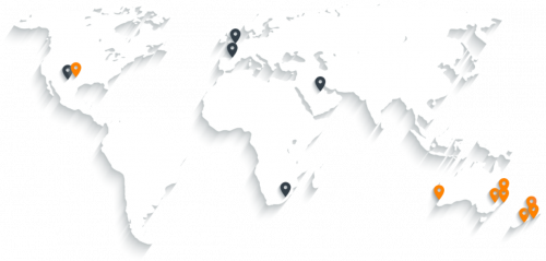 Map of Vertech, sonomatic, geo oceans and AUAV locations around the world.