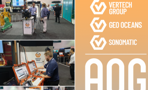 Vertech AOG on the day post showing Subea rovs, Subea pipline scanners and RDVI robotic crwlers on display