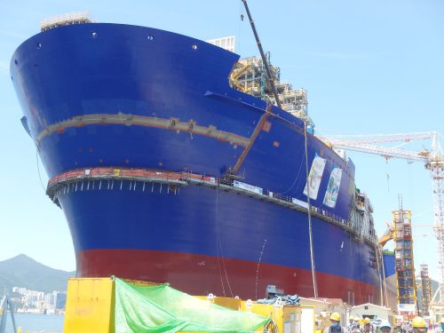 The Inpex FPSO in south korea while under construction. The vertech personnel were conducting baseline inspection, NDT and class services which continued into operations.